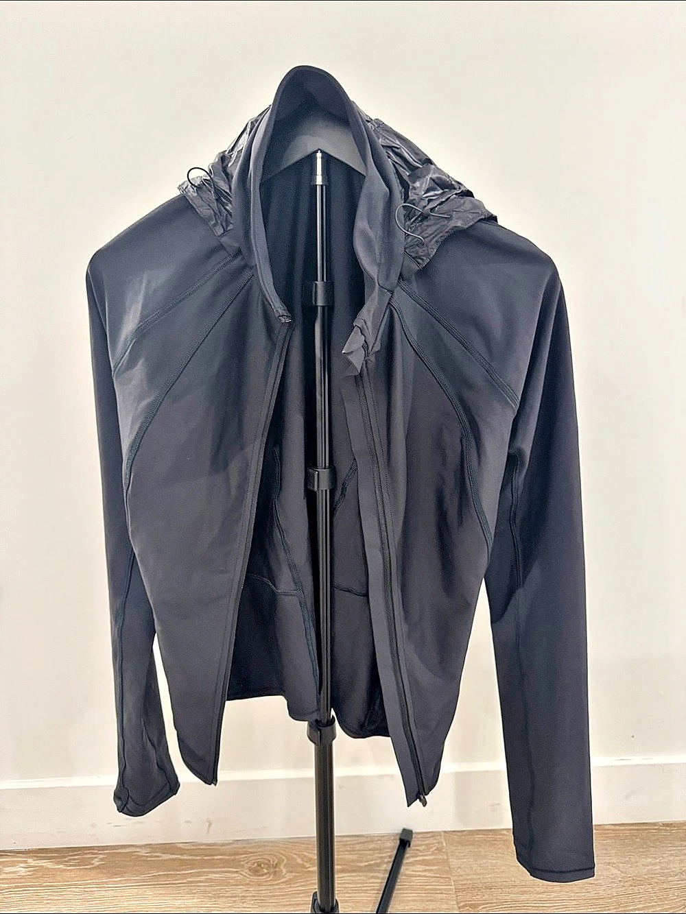 Athleta Hooded Black Jacket Size Medium Like New
